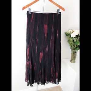 NWOT Picadilly Fashions Red Black Long Midi Skirt